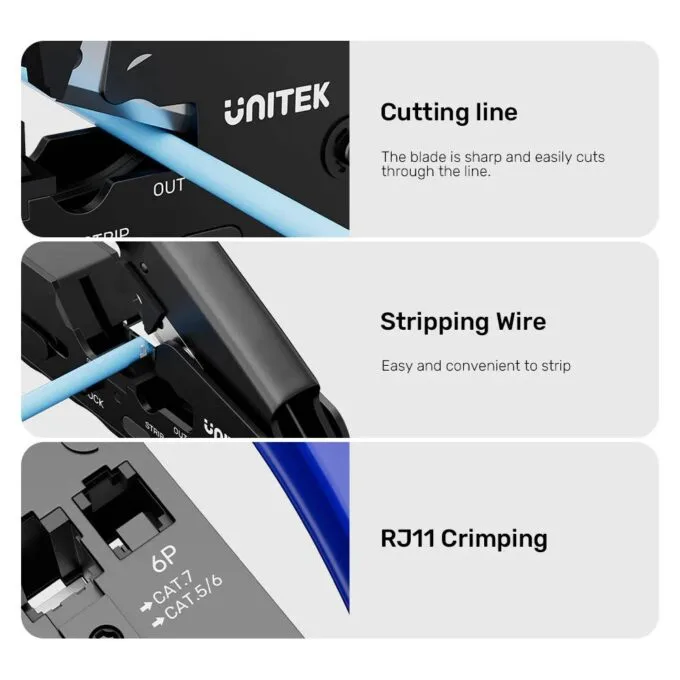 Unitek Network Tools Crimping & Multifunction for RJ45 8P/6P OT139ABL01 — image 5