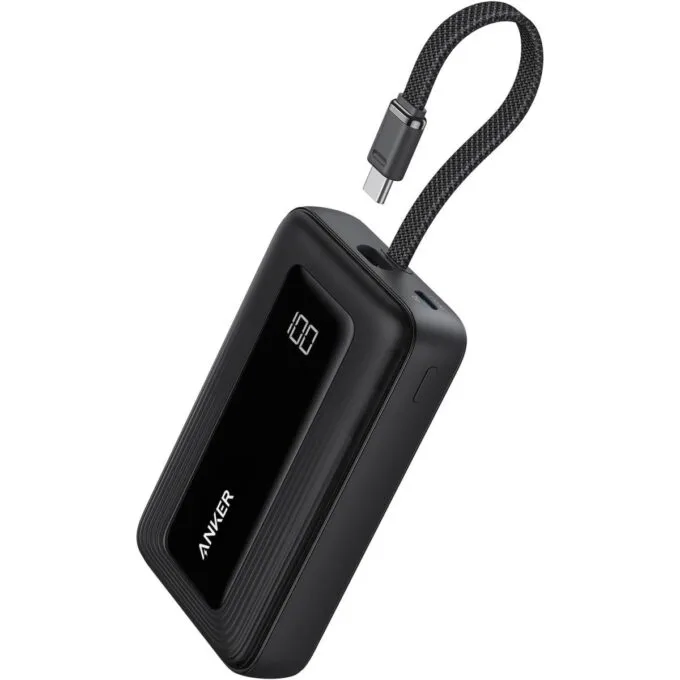 Anker Mobile Powerbank 10000 30W Built-In USB-C Cable Black — image 1
