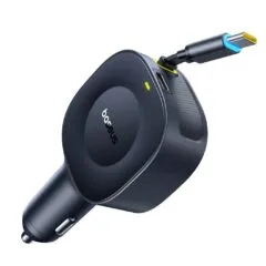 Baseus Car Charger 30W VR2 with Retractable Cable Black