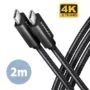 USB-C cable - USB-C 3.2 Gen 2 BUCM32-CM20AB, 2m, PD 100W, 5A, 4K HD, ALU, braid, black