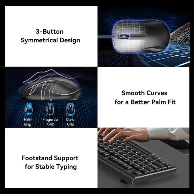 Vention Keyboard and Mouse Combo Wired Silent Slim Full Size KTYBG-EN — image 9