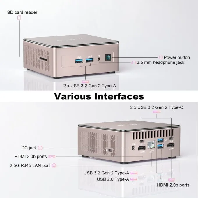 GEEKOM A5 Mini PC AMD Ryzen7 5825U 16GB DDR4, 512GB NVMe, 2.5GbE, HDMI/USB-C, Win11 Pro — image 7