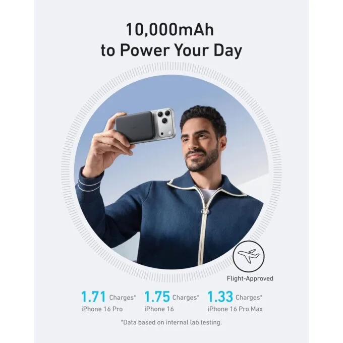 Anker Mobile Powerbank Wireless 10000 15W Ultra Slim Qi2 MagGo Black — image 4