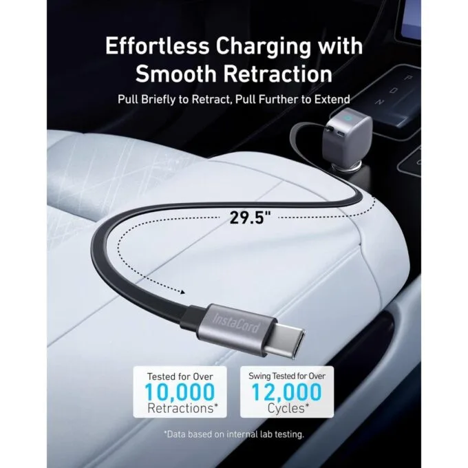 Anker Mobile Charger Car 75W with Built-In Retractable USB-C Cable — image 3