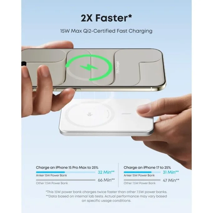 Anker Mobile Powerbank Wireless 5000 MagGo 15W Qi2 White — image 5