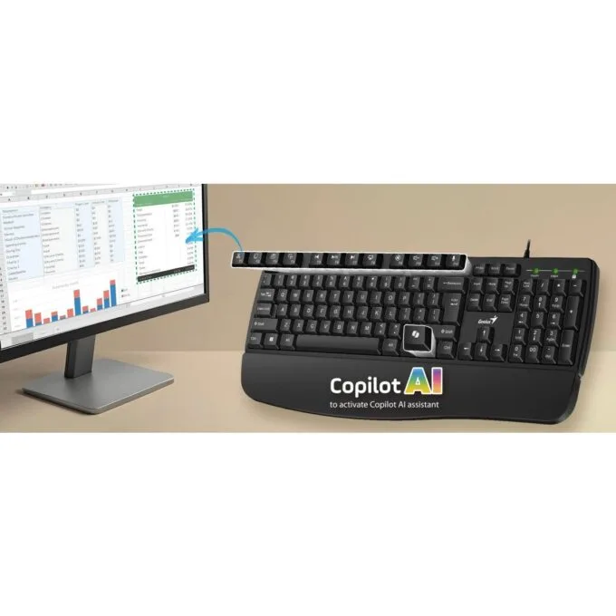 Genius Keyboard Wired AI with Palm Rest KB-123 English — image 10