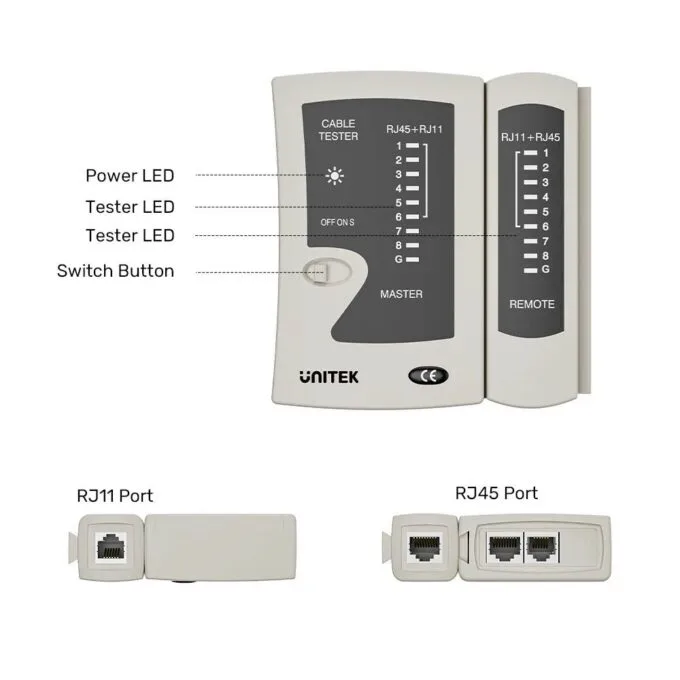 Unitek Network Tools Cablet Tester for RJ45/RJ11 OT140AGY01 — image 7