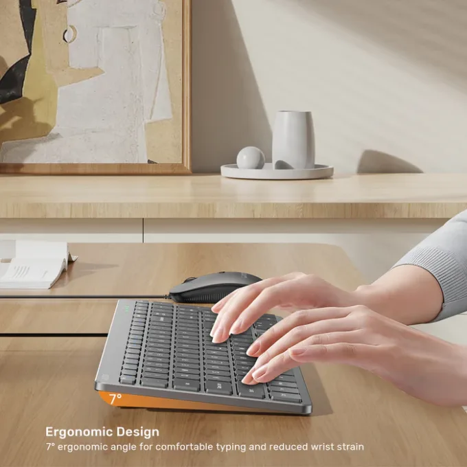 Unitek Keyboard Wired 99K USB-C/A English SlimTap T053 Space Grey — image 8