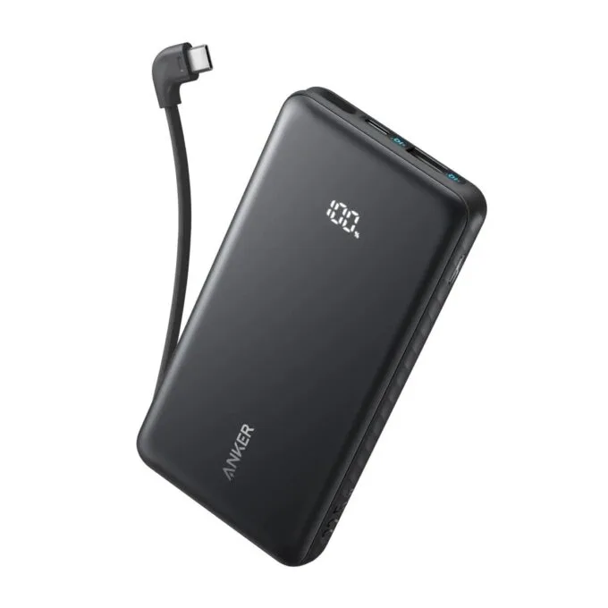 Anker Mobile Powerbank 10000 22.5W Built-In USB-C Cable Black — image 1