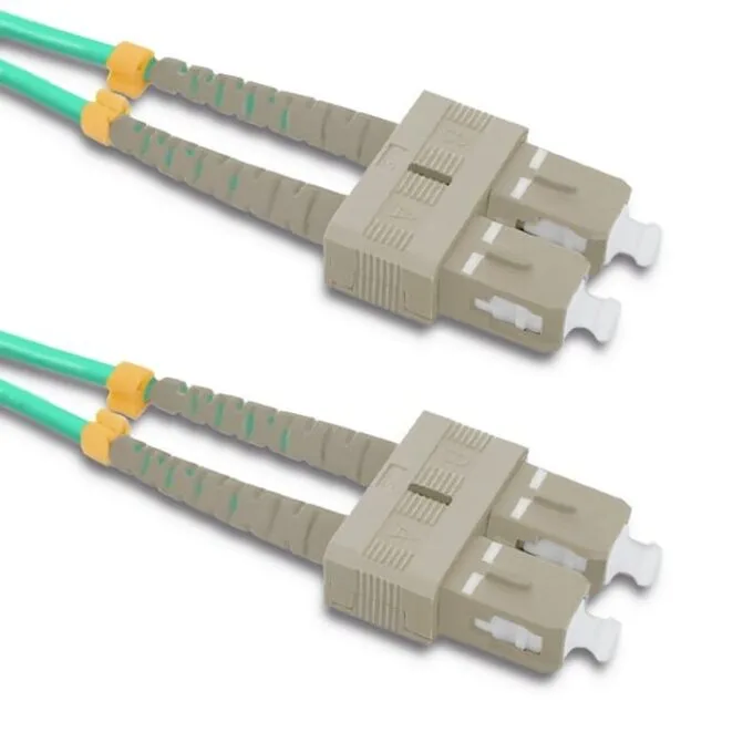 Qoltec Patchcord fiber optic SC/UPC - SC/UPC | Multimode | 50/125 | OM4 | Duplex | 10m — image 1