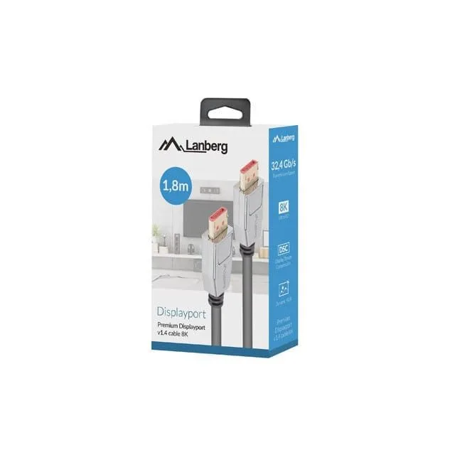 Lanberg cable Displayport M/M v1.4 1.8m 8K 60Hz black box — image 3