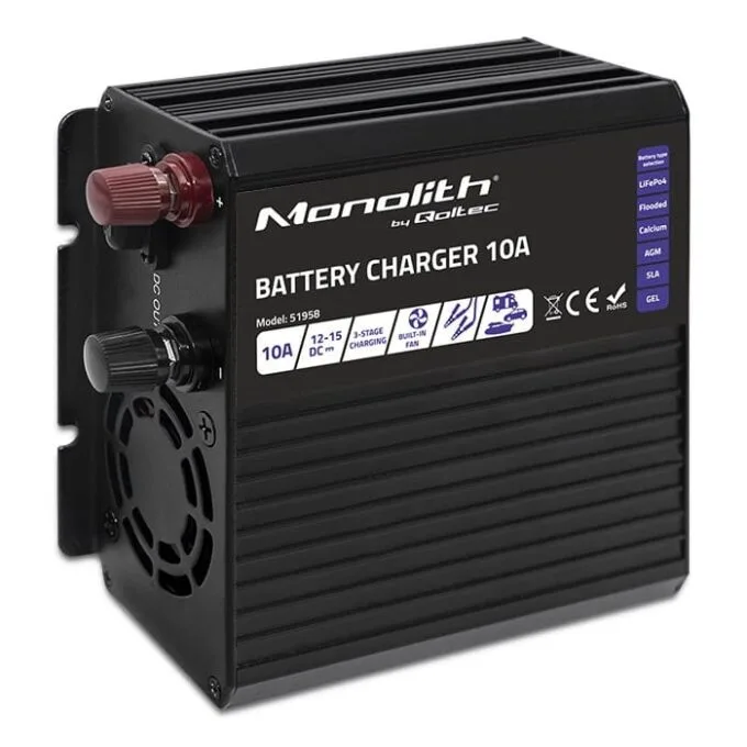 Qoltec Smart Monolith charger for LiFePO4 AGM GEL SLA batteries | 10A | 12V — image 10