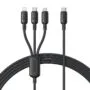 Baseus Cable 3in1 USB-C/Micro/Light to USB-C Silky One-for-Three 100W 1.5m Black