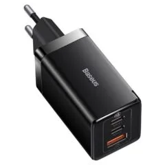 Baseus GaN5 Pro 2xUSB-C + USB, 65W (czarna)