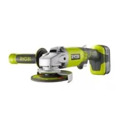 Ryobi R18AG-140S included: battery 4.0 Ah, charger, abrasive shield and bag