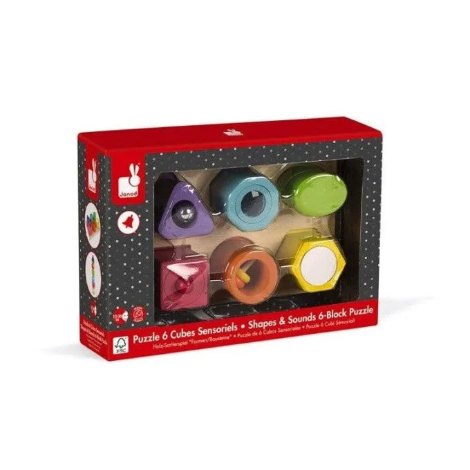 Janod Jigsaw Wooden Sensory Shapes and Sounds — image 9