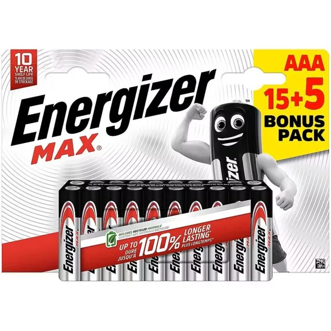 Energizer Batteries Alkaline AAA (20pcs) Alkaline MAX — image 1