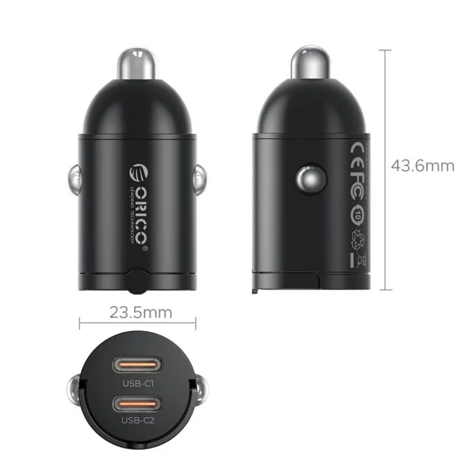 Orico Car Charger, 2 × USB-C, 30W — image 4