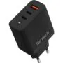 Teltech ładowarka sieciowa GaN USB / 2x Typ-C 65W czarnyTCH-07