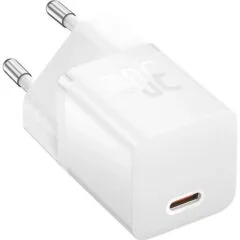 Baseus GAN5 USB-C 30W with Baseus Dynamic cable 3 USB-C 100W 1m - white