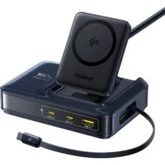 Baseus Nomos NH21 Qi2 160W 5w1 wireless with coiled cable - black