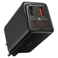 Baseus GaN6 Pro, 2xUSB-C + 2xUSB, 65W (black)