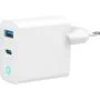 Gembird GaN 2xUSB QC3.0 Type-C 30W LED white