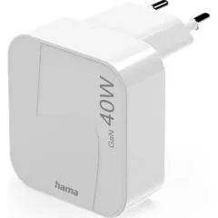 Hama 40W GaN 2x USB-C white folding