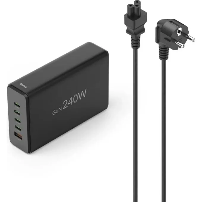 Hama charging station 240w,4x usb-c, 1x usb, black — image 1
