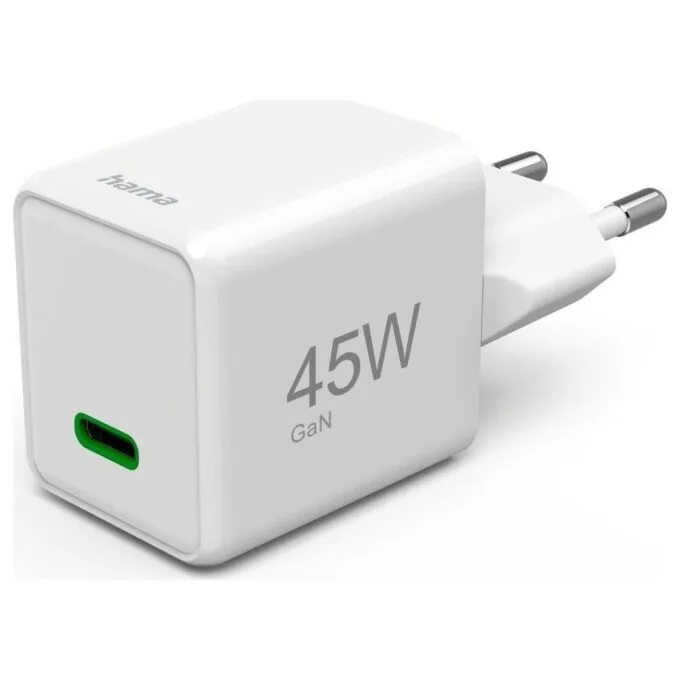 Hama supermini 45W GAN PD/QC 1x USB-C white — image 1