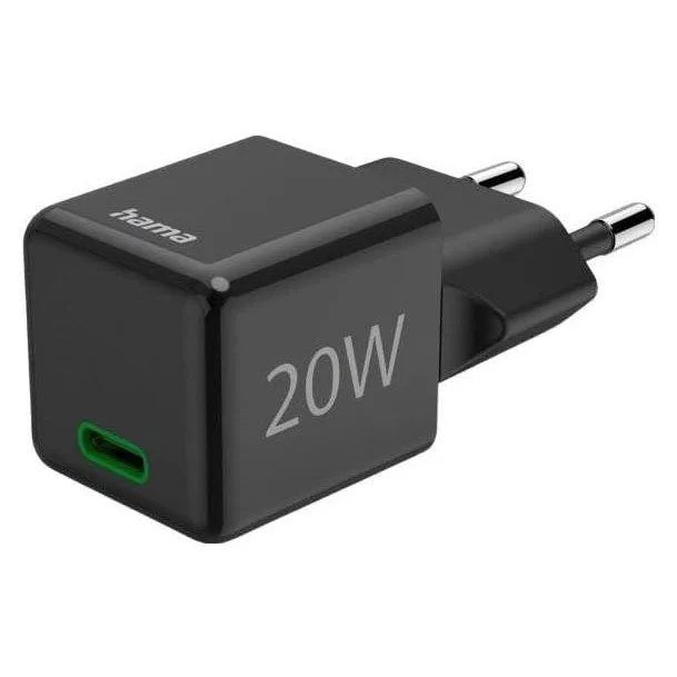 Hama supermini 20W PD/QC 1x USB-C black — image 1