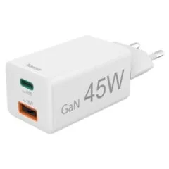 Hama mini GAN 45W PD/QC 1x USB-C, 1x USB-A white