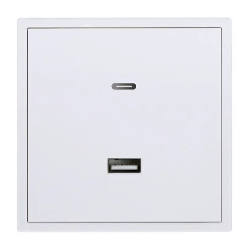 HDL Panel TILE SERIES Ivory White 1xUSB-A 1xUSB-C — image 1