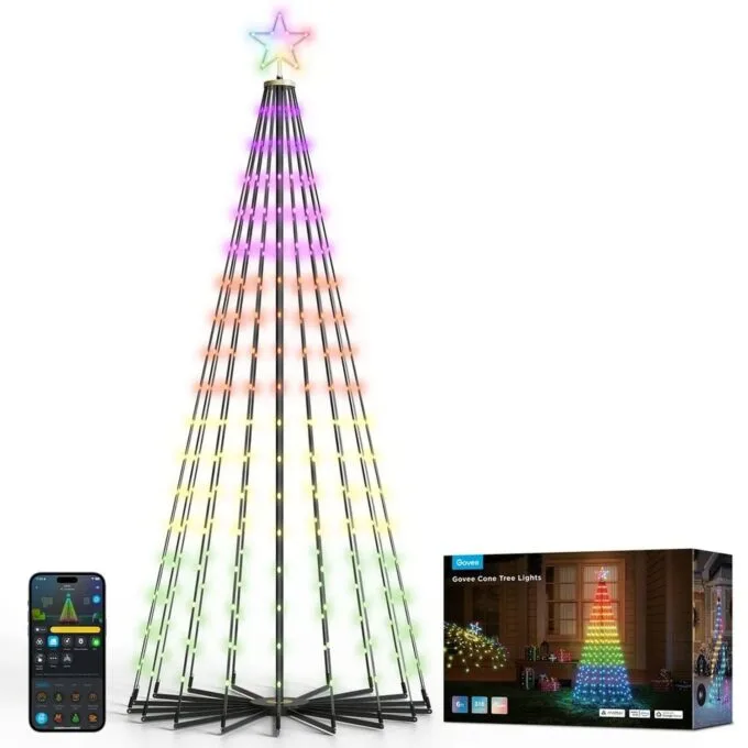 Govee H6840 Cone Tree Lights | LED lighting | RGBIC, 1.82m, 2.4GHz Wi-Fi + Bluetooth — image 1