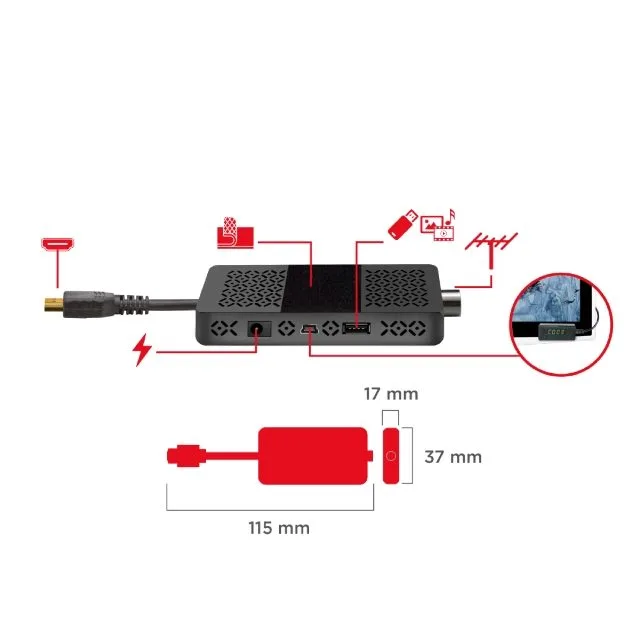 GBC JollyLine JL43703 Full HD DVB-T2 Stick Receiver with HDMI — image 5