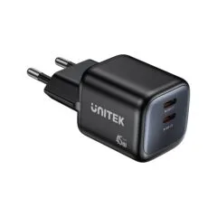 Unitek 45W, 2xUSB-C, PD 3.0, QC, black