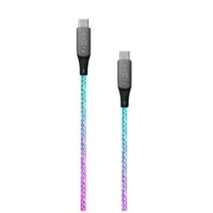 Fixed USB-C/USB-C and PD support, 1.2 m, 60 W, Rainbow