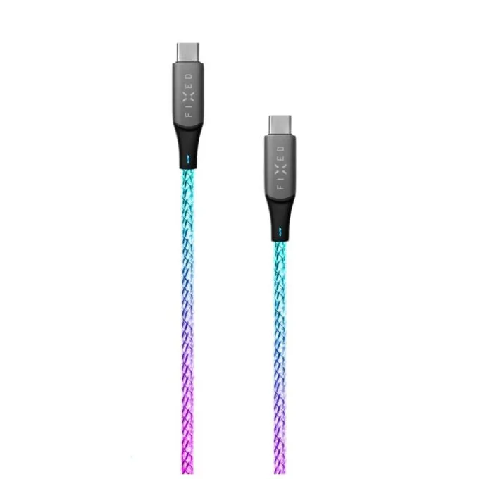 Fixed USB-C/USB-C and PD support, 1.2 m, 60 W, Rainbow — image 1