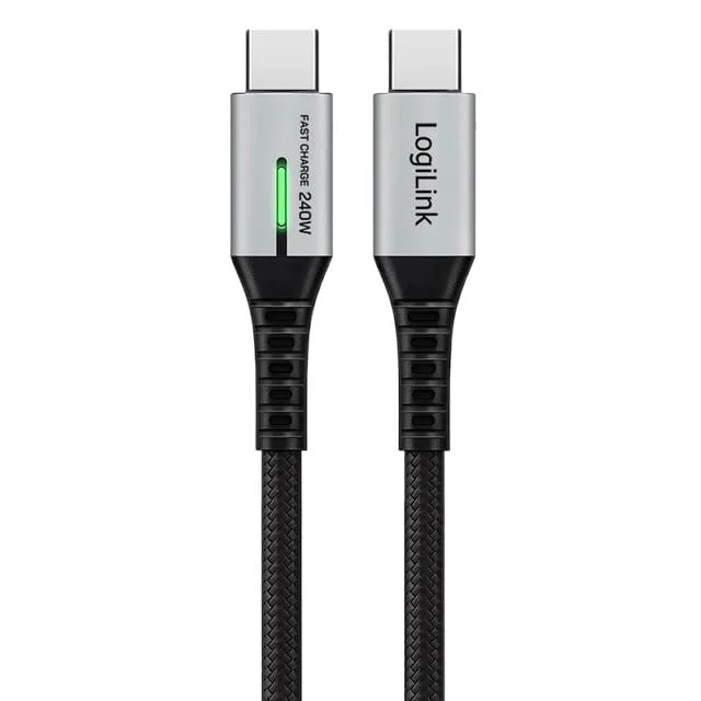 LogiLink USB-C 20 Gb/s, 240W 0.5m in black cover — image 1