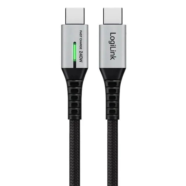 LogiLink USB-C 20 Gb/s, 240W 1.5m in black cover — image 1