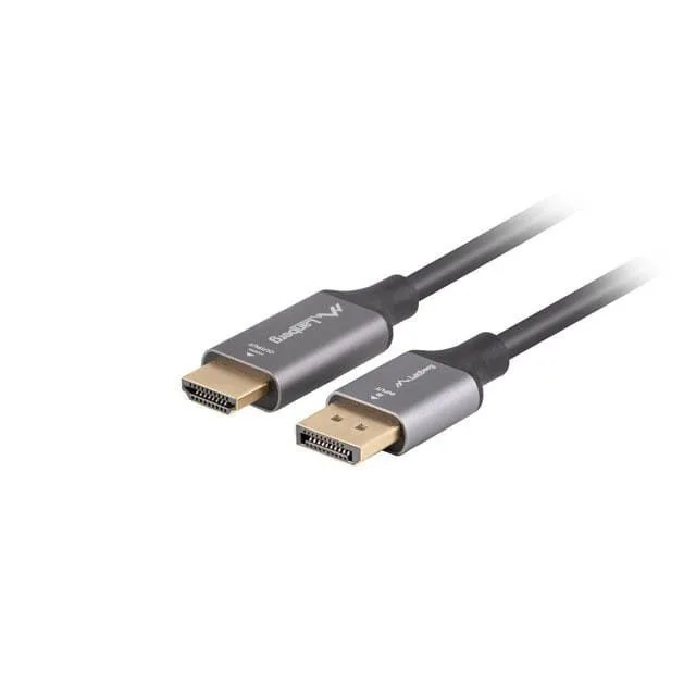 Lanberg Displayport cable - HDMI M/M 4K 1m black and silver — image 1