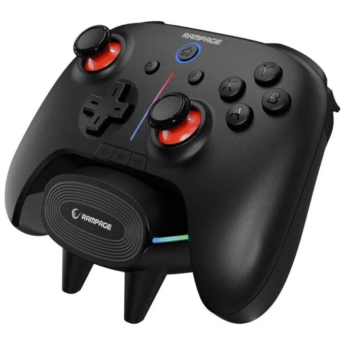 Rampage Hydra Pro Pad wireless RGB 2.4G Hall, magnetic triggers with charging station black — image 1
