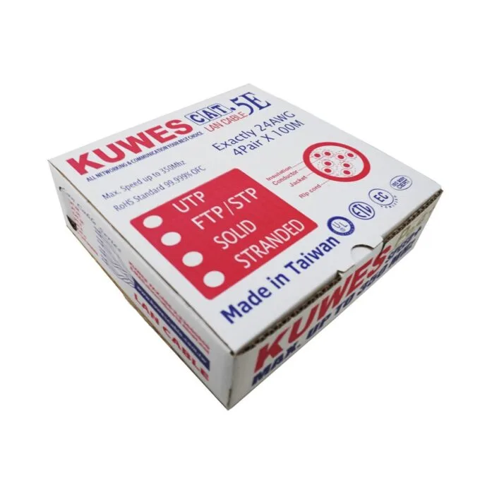 Kuwes CAT5E UTP Pure Copper Outdoor 100m Black — image 1