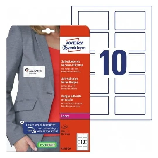 Avery Zweckform Self-adhesive Name Identifiers L4785-20 — image 1