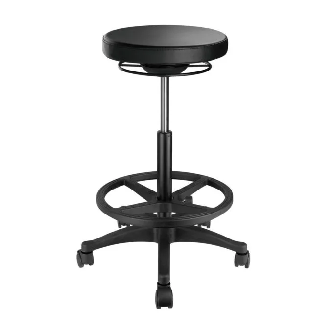 Lumivida Office Stool Ergonomic with Height Adjustale Faux Leather Upholstered Seat CH04-12 — image 1