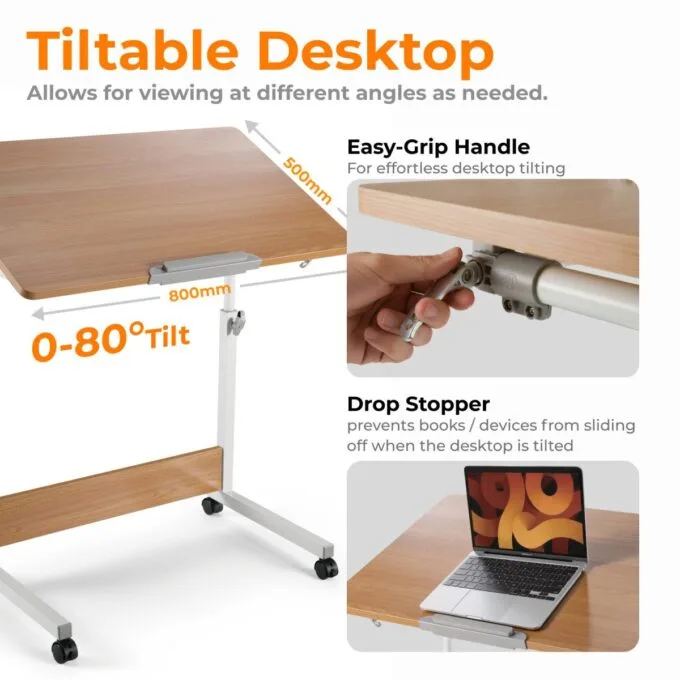 Lumivida Computer Tray Desk Mobile Height Adjustable 50x80cm FWS10-4 — image 2