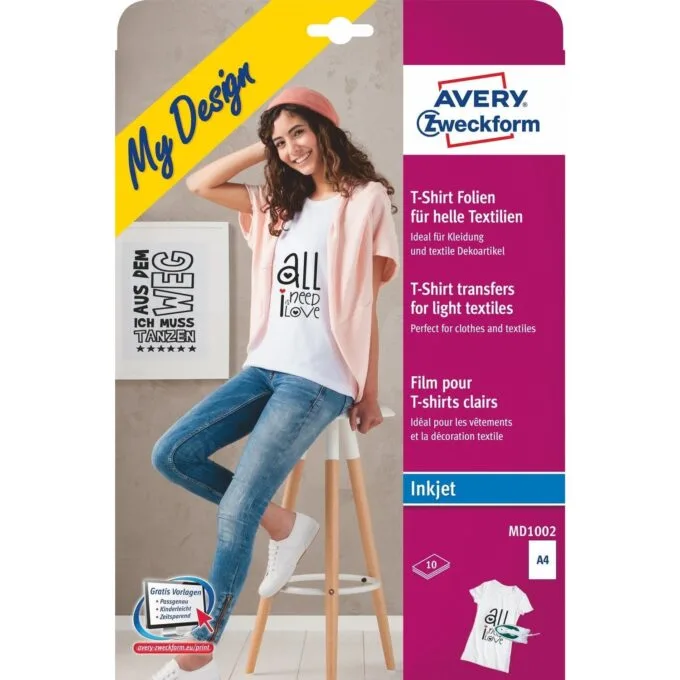 Avery Zweckform Filling foil for bright fabric A4 10 ark. white — image 1