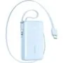 Joyroom JR-PR2L 10000 mAh 35W z wbudowanym zwijanym kablem USB-C Lightning niebieski