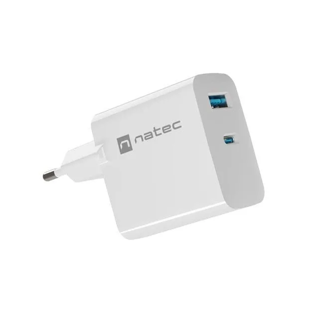 Natec Ribera GAN 45W USB-A USB-C white — image 1