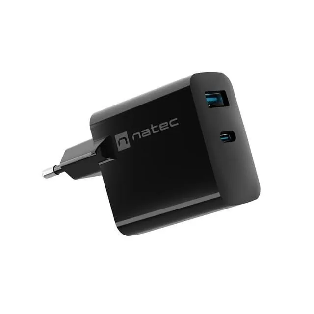 Natec Ribera GaN 65W USB-A USB-C czarna — image 1